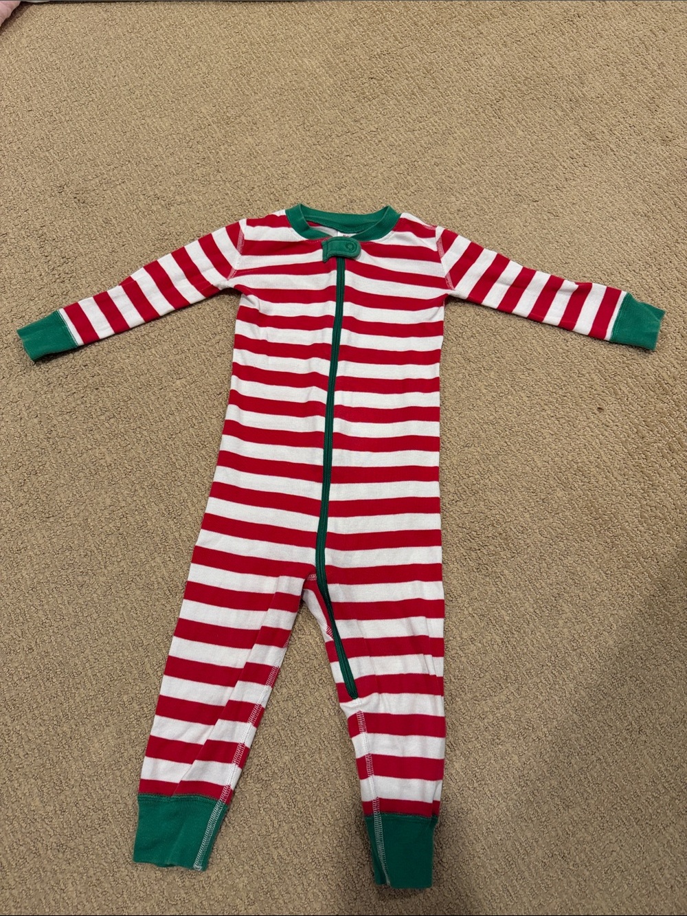 Hanna Andersson Red & White Stripe Christmas Onsie sleeper